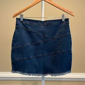 BCBGeneration Stretch Denim Raw Hem Mini Skirt Size 6